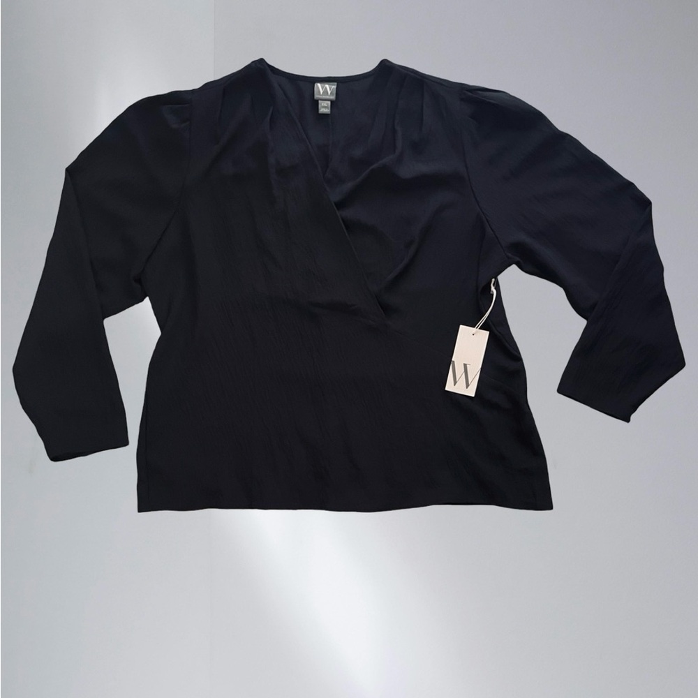 Worthington Black Long Sleeve Blouse XXL